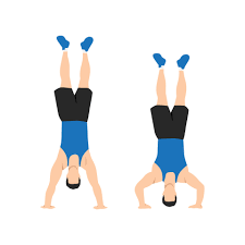 man doing handstand push up exercise