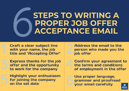 job offer acceptance email sle