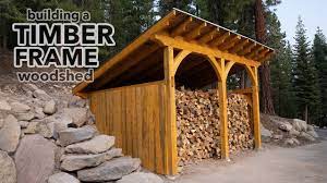 building a timber frame woodshed