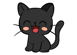 black cat cartoon style ilration