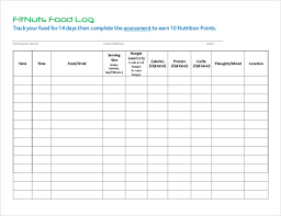 30 Food Log Templates Doc Pdf Excel Free Premium Templates
