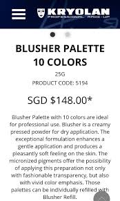 kryolan blusher palette 10 colours