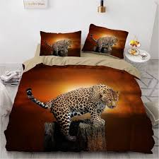 3d Bedding Sets Leopard White Duvet