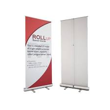 black metal roll up banner stand for
