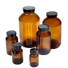Amber Glass Wide Mouth Packer Bottles