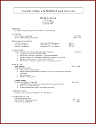 Resume Template No Work Experience College Cv For Students