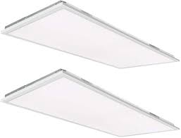 Hykolity 2x4 Ft Led Flat Panel Troffer Light 50w 5000k Recessed Back Lit Drop Ceiling Light 5500lm Lay In Fixture For Office 0 10v Dimmable 3 Lamp F32t8 Fixture Replacement 2 Pack Amazon Com