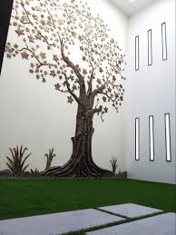 Cement Brown 3d Tree Wall Mural For