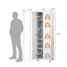 gymax 2 door tall storage cabinet