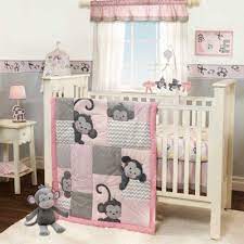 Girls Monkey Crib Bedding