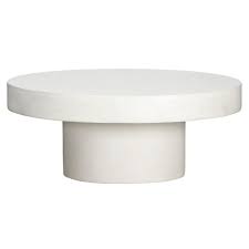 Round White Concrete Coffee Table