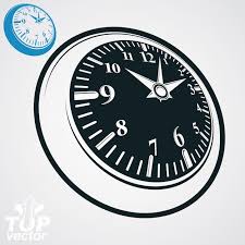 3d Vector Round Wall Clock With Black