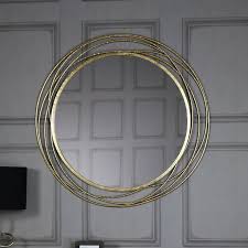 Large Round Antique Gold Mirror 92cm X