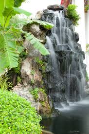 photo waterfall in decorated garden