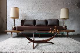 The sofa floats above a matte black recessed platform and a 9.25 inch strip of walnut wood. Sizzling Adrian Pearsall Walnut Platform Sofa Craft Assoc Flickr