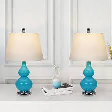 Blue Gray Metal Shelf Floor Lamp