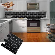 Ceramic tile backsplash cost by type. Self Adhesive Peel And Stick Black Subway Tile Backsplash 3d Mosaic Wall Decal Sticker Diy Kitchen Bathroom Home Decor Vinyl Wall Stickers Aliexpress