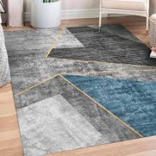 modern vinyl rug with geometric shapes