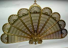 Vintage Brass Gargoyle Fan Fireplace