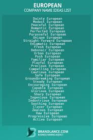 1273 european business name ideas list