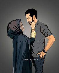 muslim couple cartoon ic couple