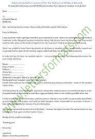 Authorization Letter For Release Of Medical Records Template