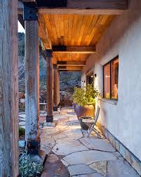 straw bale house rustic patio