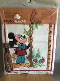 Details About Paragon Vtg Disney Mickey Mouse Pluto Minnie Bambi Needlecraft Kits Growth Chart