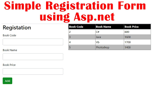 simple registration form using asp net