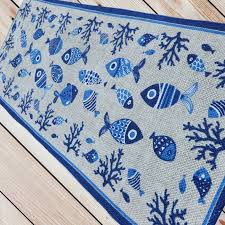 rug nautical decor blue beachhouse bath