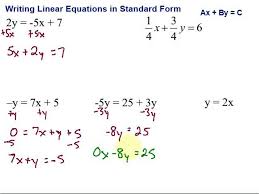 writing linear equations in standard