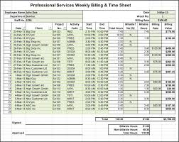 Professional Services Billing Timesheet Excel Template It