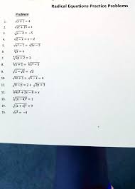 Radical Equations Practice Problems