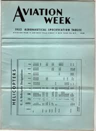 Aviation Week Aeronautical Specification Tables 2 1952
