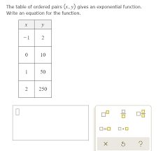 solved the table of ordered pairs 1 y