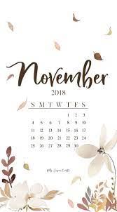 november 2018 calendar phone wallpaper