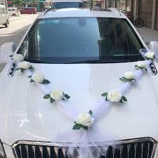 artificial flower wedding car