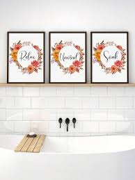 Boho Bathroom Posters Autumn Wall Art