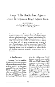 Penelitian pendidikan islam yang dapat penulis baca sebagai bahan kajian. Jurnal Artikel Ilmiah Pendidikan Agama Islam