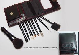 mini makeup brush set for travel by a