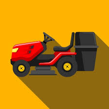 Cartoon Red Lawn Mower Vector Images