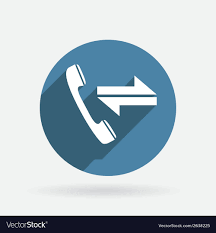 Incoming And Outgoing Call Circle Blue Icon With