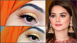 eyes makeup for orange dress l golden