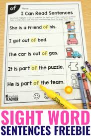 Use an ink dabber, markers, or crayons to color the word she every time it appears on this worksheet. Sight Word Sentences With A Freebie A Teachable Teacher