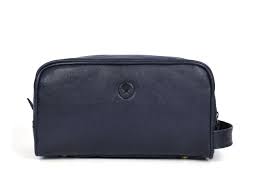 ta leather toiletry bag navy blue