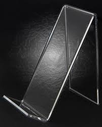 15cm book stand (p25150) manufactured from clear acrylic 3mm from 3d displays. Acrylic Book Stand Book Display Stand