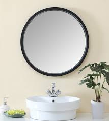 Solid Wood Round Wall Mirror In