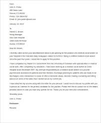Sample Social Work Cover Letter 9 Examples In Word Pdf