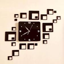 Square Block Design Acrylic Wall Clock