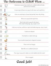Bathroom Cleaning Checklist Chart Bathroom Cleaning